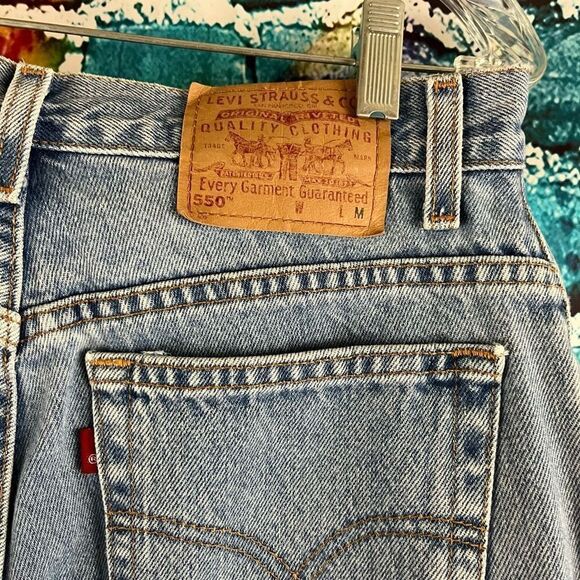 Vintage Y2K Levi's 550 Relaxed Fit Tapered Leg 12 Mis Medium Jeans - Picture 5 of 9